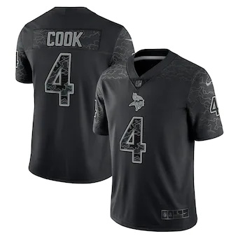 mens nike dalvin cook black minnesota vikings rflctv limite